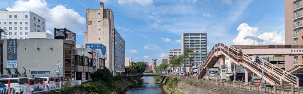 River view through Akita city