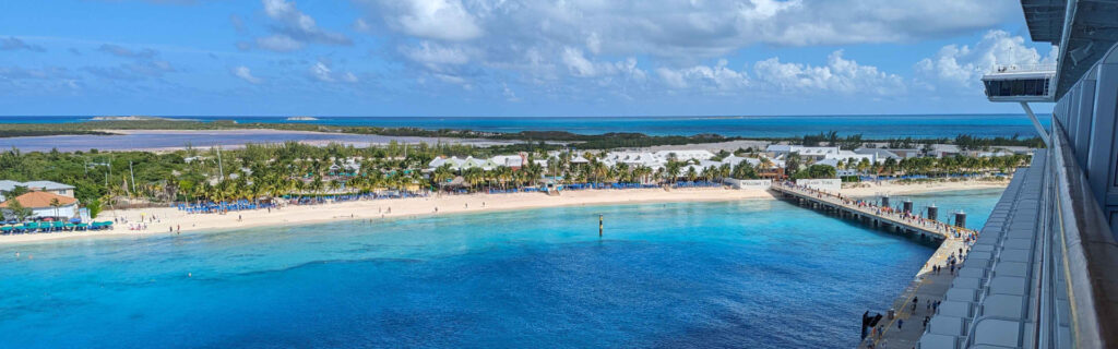 Panoramic view of the Grand Turk beach and cruise port