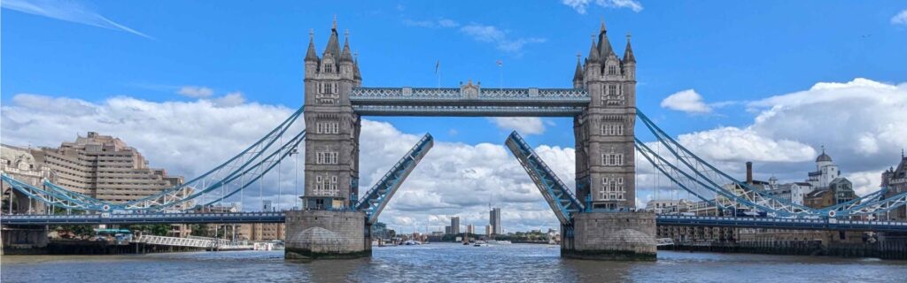 Tower Bridge opening over the Thames