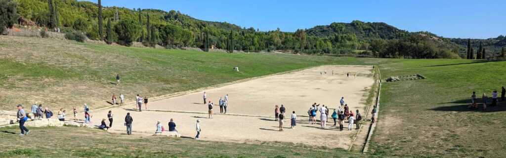 Panoramic view of the ancient Olympic stadium