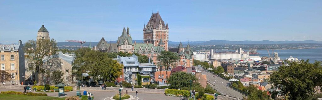 Panoramic view of Château Frontenac and Old Quebec