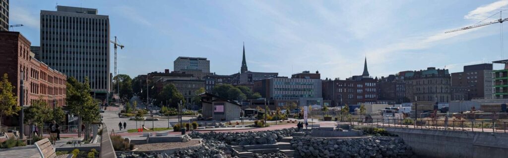 Panoramic view of Saint John skyline from the waterfront