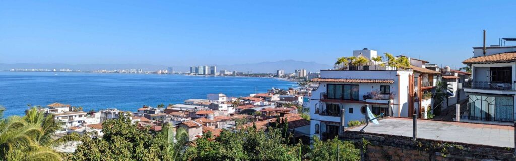 Panoramic view of Puerto Vallarta coastline and city skyline