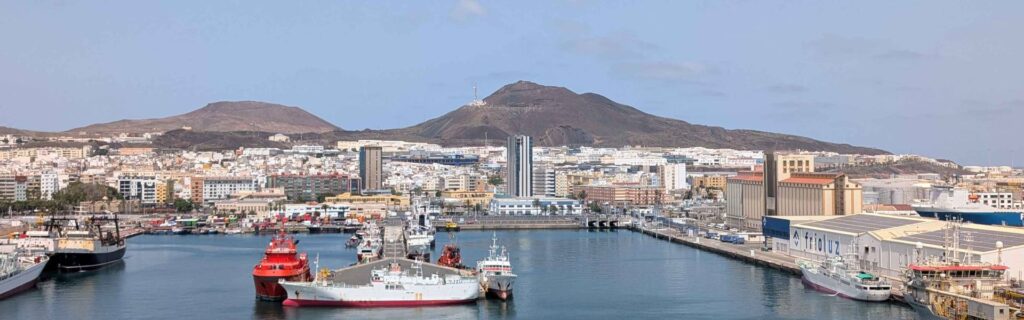 Panoramic harbor and city view of Las Palmas